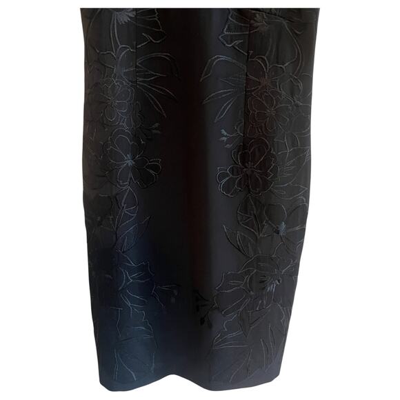 Karen Millen Embroidered Floral Double Strap Pencil Mini Dress Black Size 8 - Picture 5 of 9